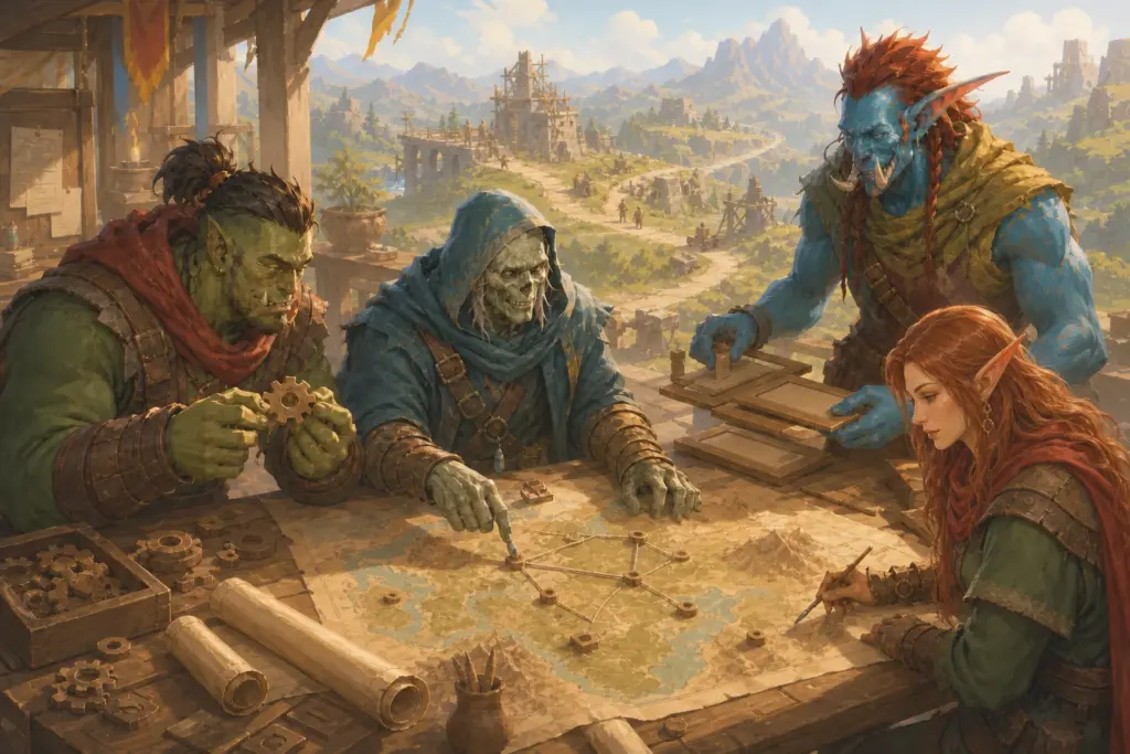 Ein untoter Questdesigner plant mit Orc, Troll und Blutelfe neue Inhalte, Systeme und Erzählwege für eine Classic-Welt