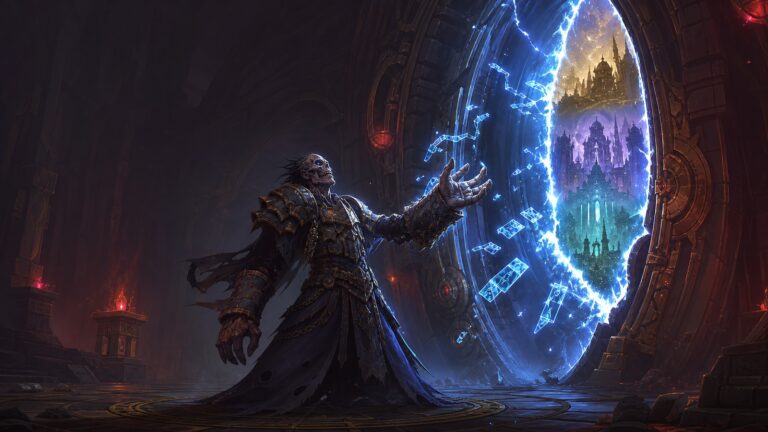Ein namenloser Untoter steht vor einem sich schließenden Portal als Symbol für Titan Reforged im Westen