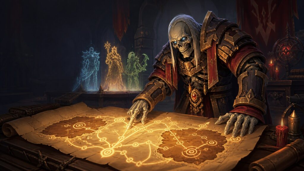 Ein untoter Archivar untersucht mögliche Zukunftswege für Azeroth