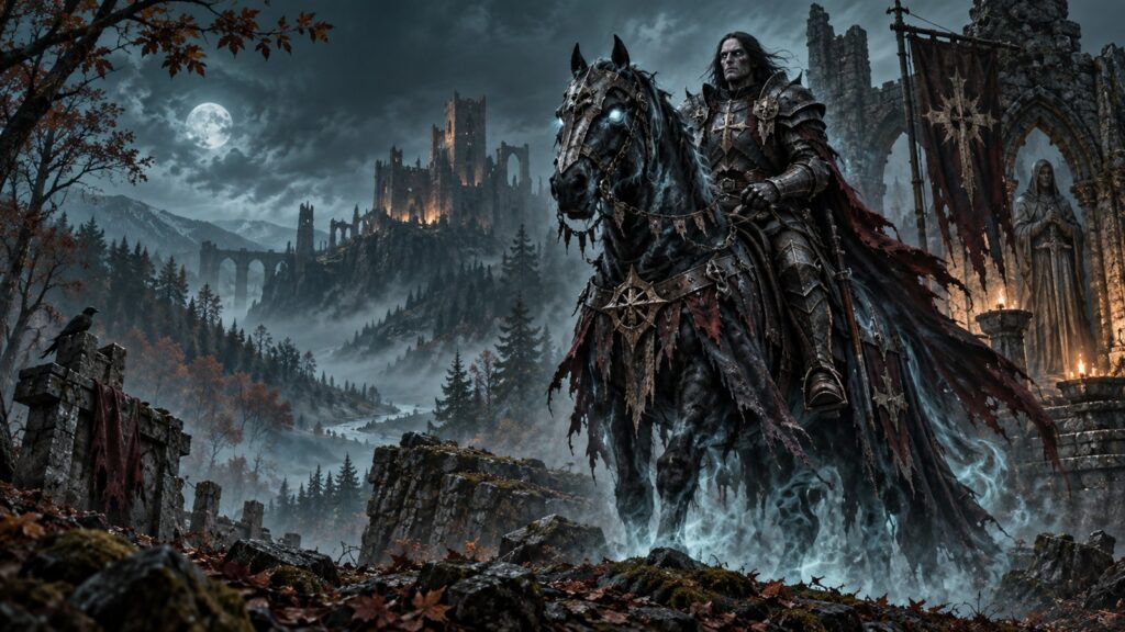 Verlassenen-Paladin auf einem dunklen Klassenreittier in Tirisfal – Symbolbild zu WoW Forever